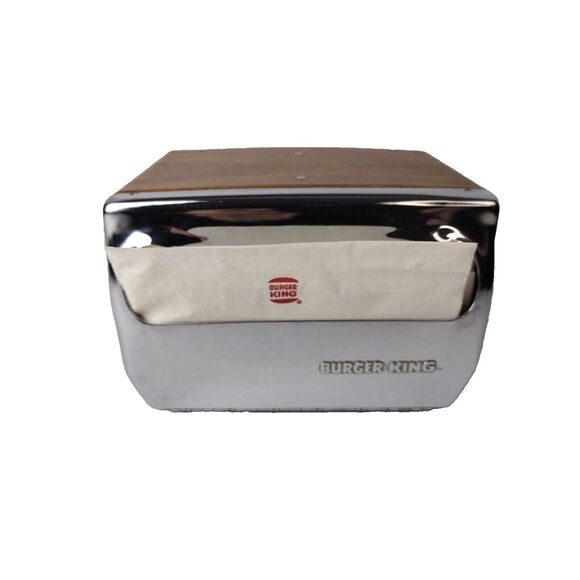 Vintage Burger King Table Top Napkin Dispenser USA Made Luxrifold Napkins 1970's - Picture 1 of 11